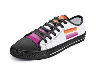 Lesbische Flagge Unisex Low Top Canvas Schuhe