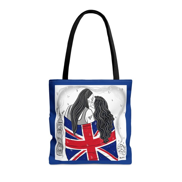 Tote bag Londres couple de lesbiennes avec Union Jack