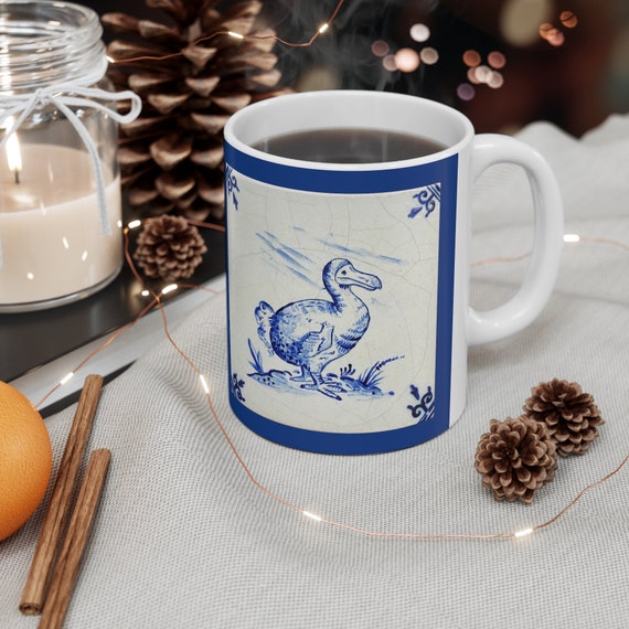 Dodo Dutch Delft Blue Tile Ceramic Mug 11oz 