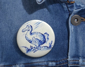 Dodo Delft Blue Pin Buttons