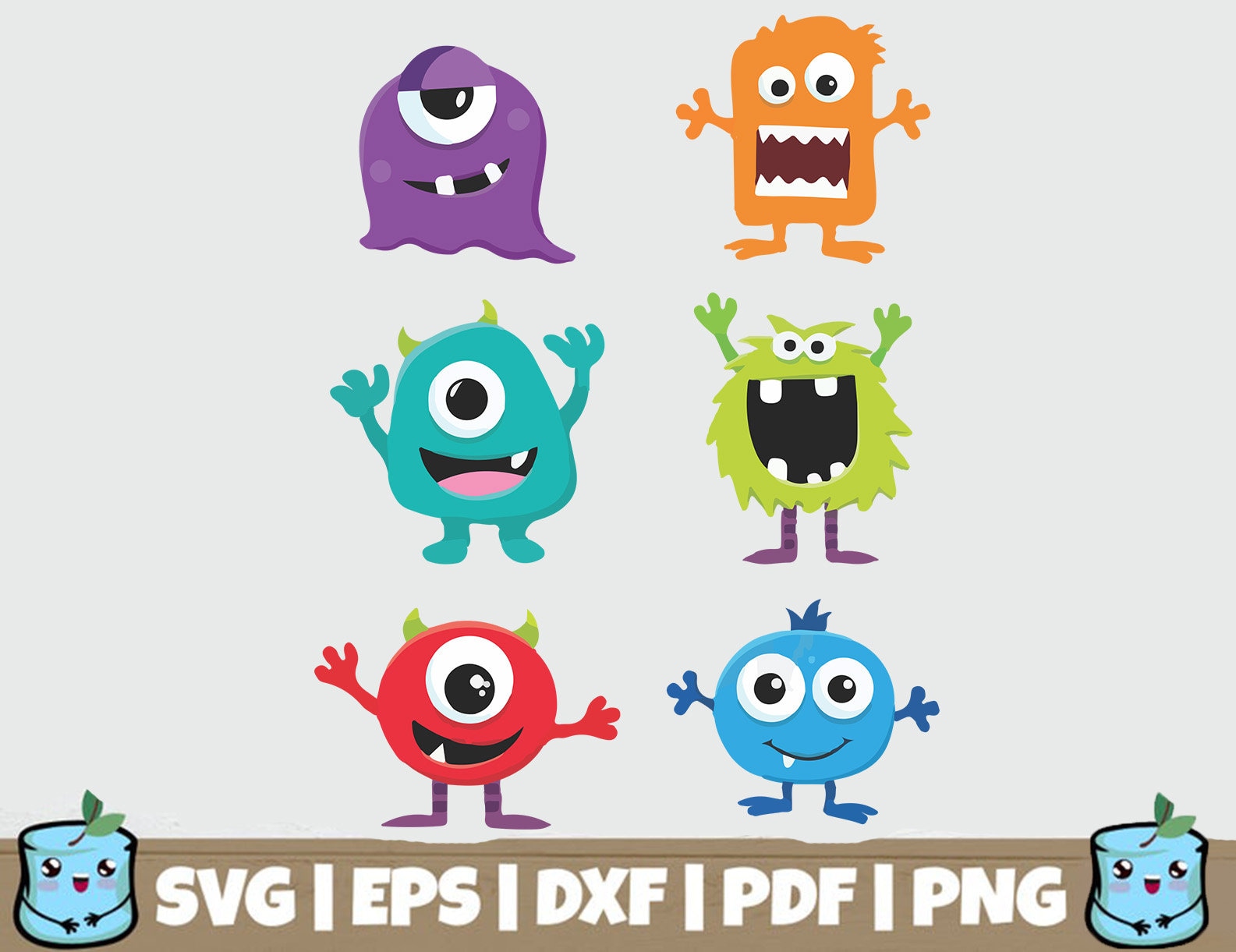 Monsters Svg Cute Monster Png Monsters Clipart Dxf Eps 462746 | Images