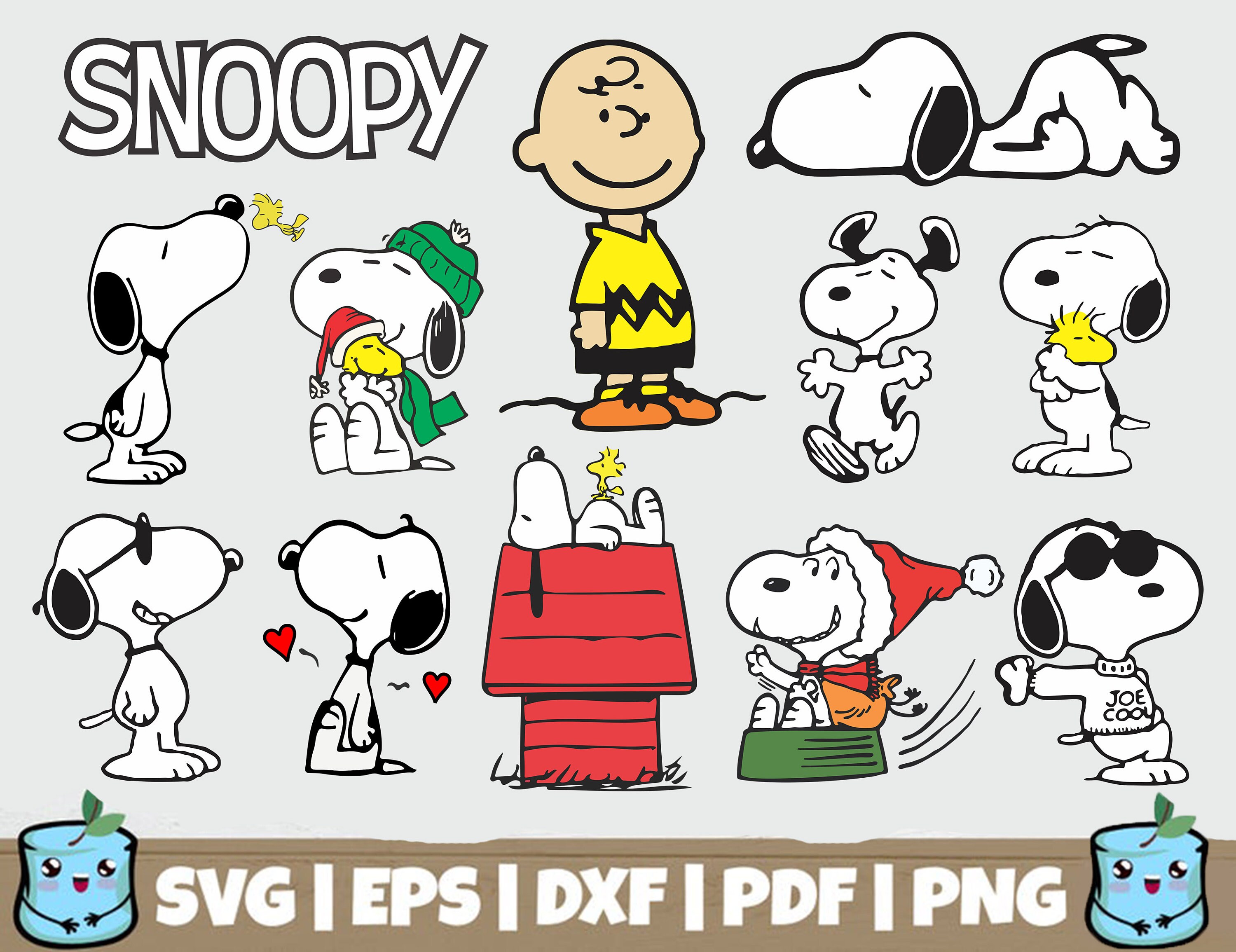 Snoopy Svg Snoopy Charlie Brown Svg Snoopy Clipart Snoopy Etsy