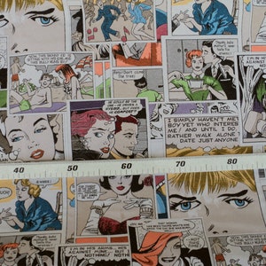 Tessuto Gobelin fantasia fumetto pop art . Per arredamento, rivestimenti e tappezzeria Prezzo per 50 cm immagine 10