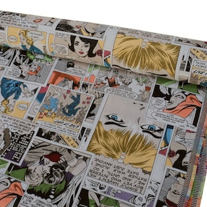 Tessuto Gobelin fantasia fumetto pop art . Per arredamento, rivestimenti e tappezzeria Prezzo per 50 cm immagine 4
