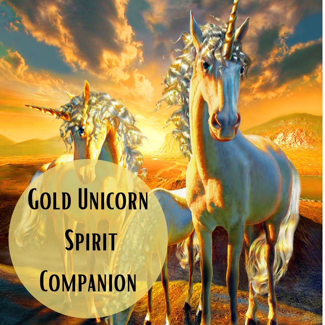 Custom Conjure Gold Unicorn Spirit Companion Wealth Abundance Etsy