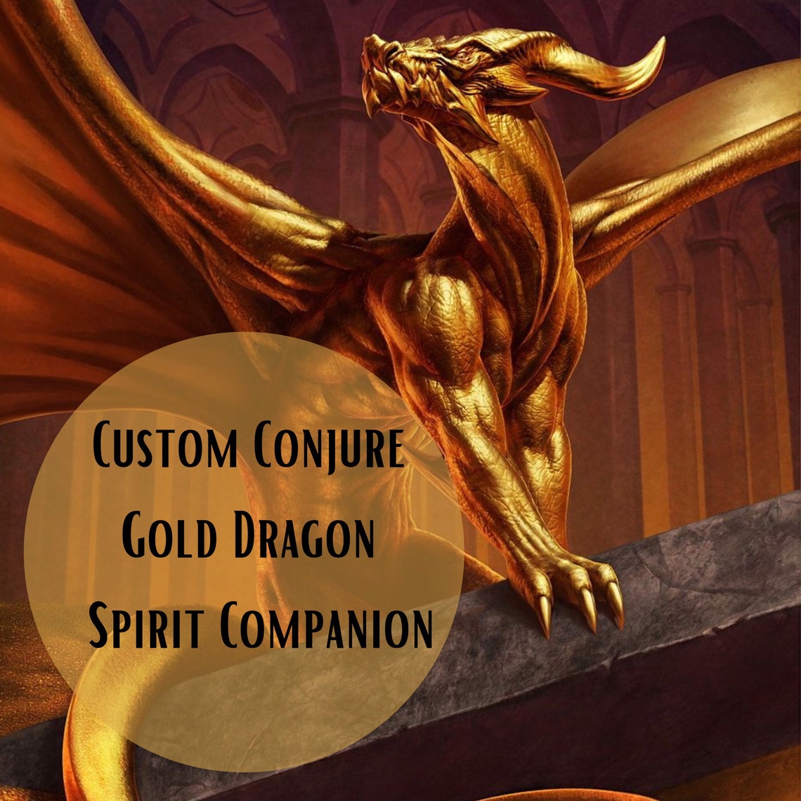 Custom Conjure Gold Dragon Spirit Companion Etsy