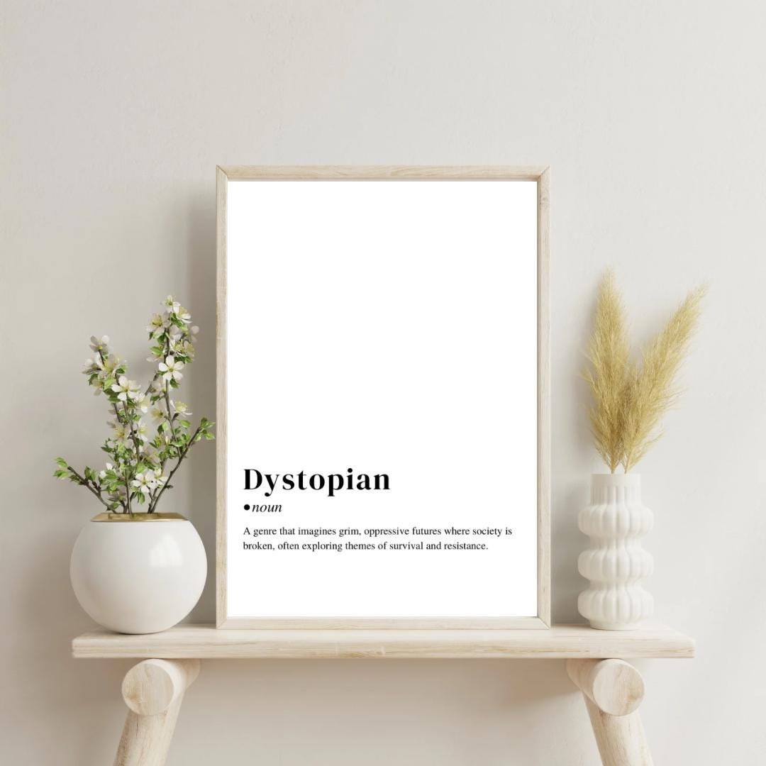 Dystopian | DIGITAL DOWNLOAD | Bookish Poster | Reader Wall Art | Book ...