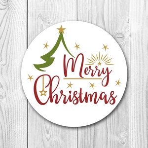 Merry Christmas - Sterne | Karte Briefumschlag Siegel | Geschenkaufkleber | G1166