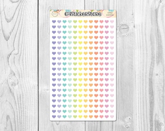 228 transparente pastellfarbene Herzen | Planer Sticker | G1152 | Rot Blau Grün Orange Gelb Lila