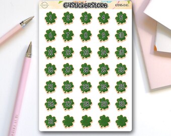 Shamrock | Vierblättrige Kleeblatt Date Cover | St Patrick es Day | Planer Sticker | G1145