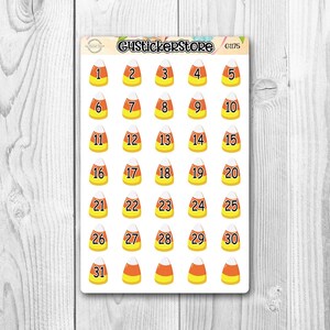 Candy Corn Date Covers | Halloween | Planner Stickers | G1175