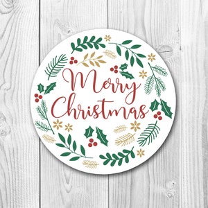 Frohe Weihnachten | Karte Briefumschlag Siegel | Geschenkaufkleber | G1122