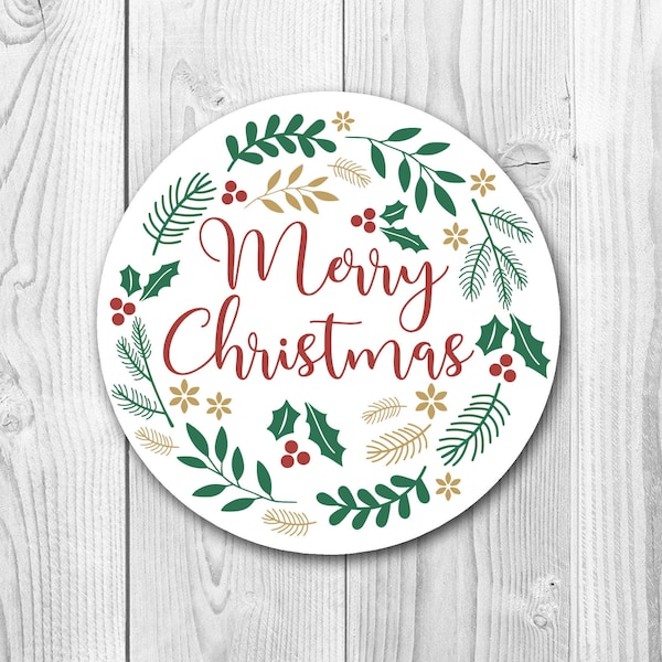 Merry Christmas | Card Envelope Seals | Gift Tag Stickers | G1122