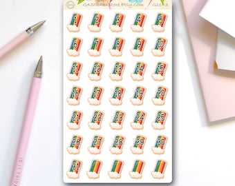 Regenbogen Datum Aufkleber | Planer Kalender Sticker