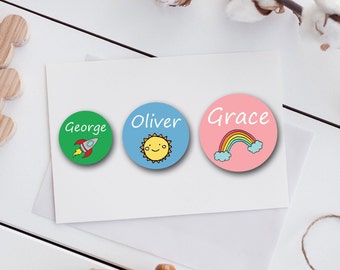 Kundenspezifische Runde Wasserdichte Etiketten | Spülmaschinenfest | Wähle dein eigenes Design | Kita | Schul | G1191