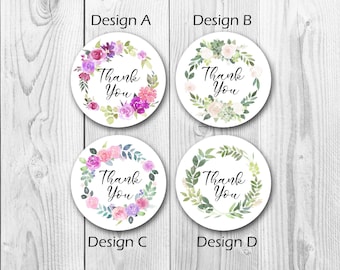 Classic Round Thank You Wedding Gift or Baby Shower Seals | G1108