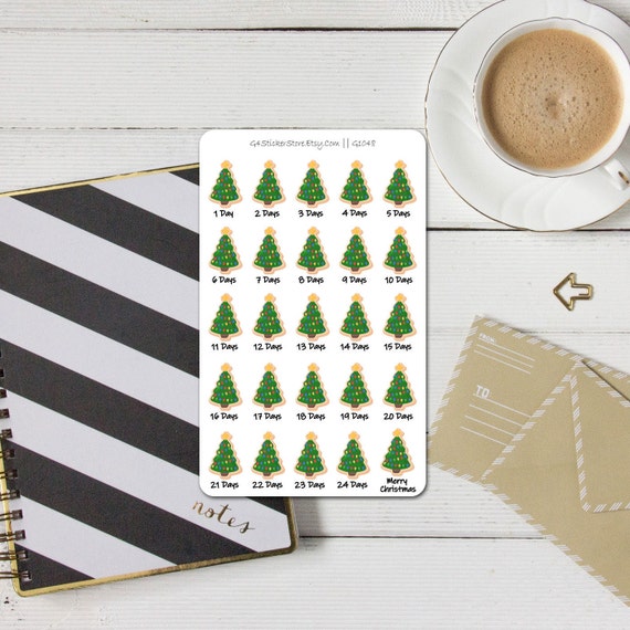 Holiday Countdown Sticker Tree Holiday Countdown Sticker Tree