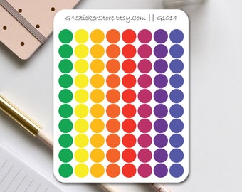 80 Transparente Farbige Planer Sticker | G1014 | Rot Blau Grün Orange Gelb