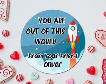 Personalisierte Valentinstag Aufkleber | Rocket Candy Gunst Siegel