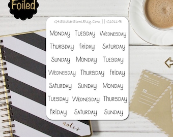 Foiled Planner Stickers - Wochentage | G1011B