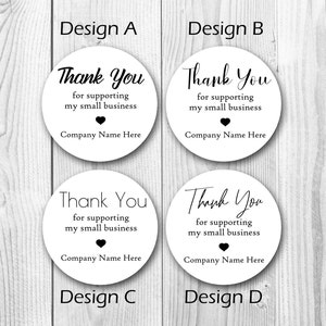 Custom Bedankt voor het ondersteunen van mijn kleine bedrijf | Gepersonaliseerde dank u bestel verpakkingslabel stickers 1,5 inch | G1154