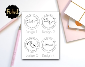 Monogram Address Seals | Foil Envelope Stickers