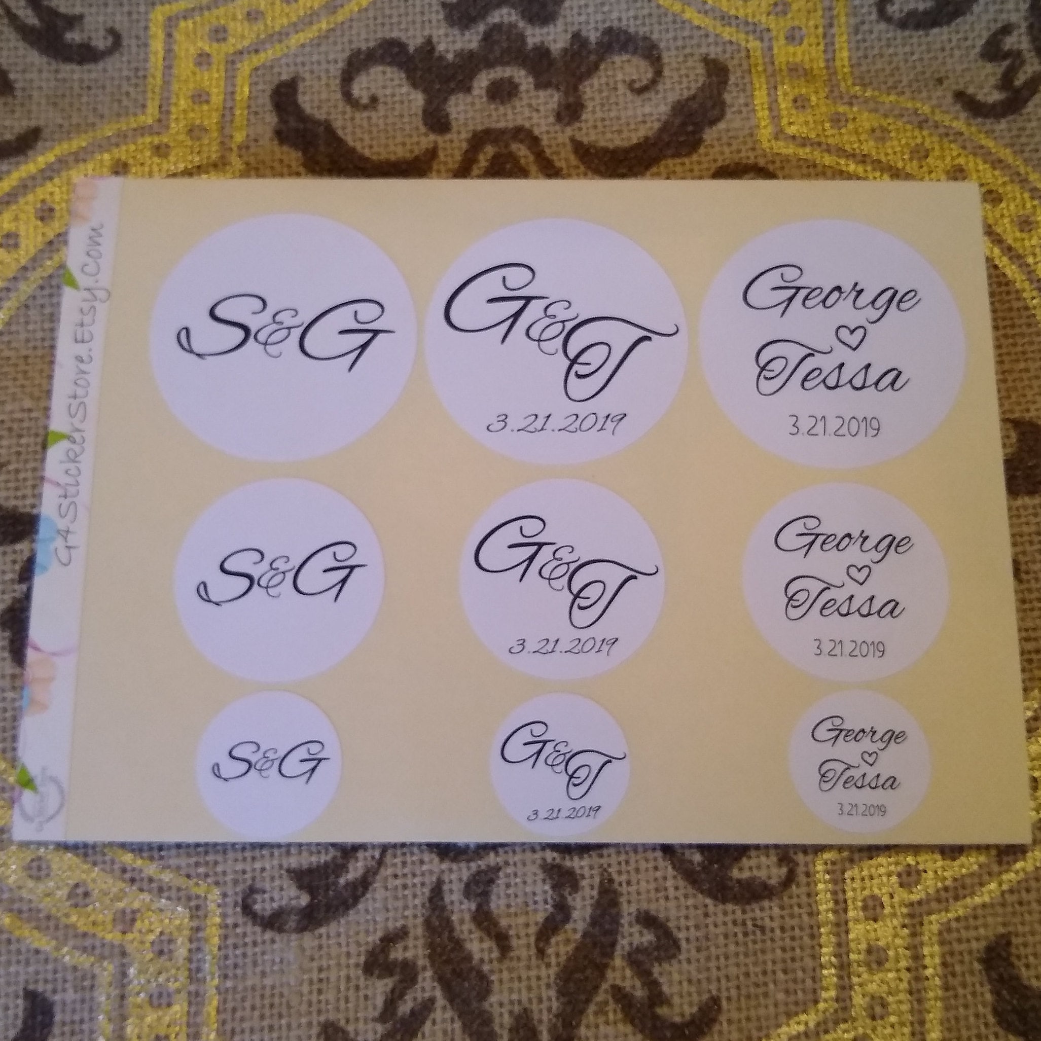 3 Greenery Wedding Sticker Personalized Favor Sticker Envelope