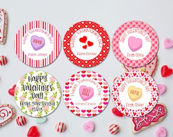 Personalisierte Valentinstag Aufkleber | Umschlag Siegel | Candy Geschenkanhänger Sticker | Glänzende | G1140