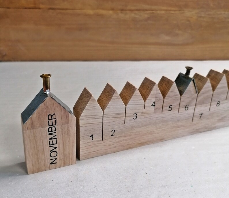 10 teiliges Set Ewiger Kalender Holzleiste Holz Eiche Shabby  Etsy