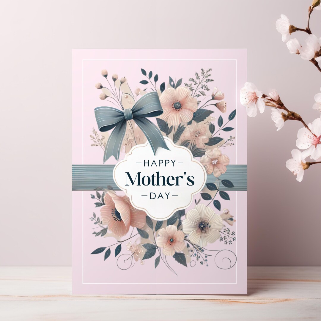 Happy Mother's Day Card | Printable 5x7 Digital Download | Elegant ...