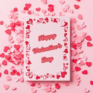 Happy Valentine’s Day Card | Blank Card | 5x7 Digital Download | Printable Love Card | Romantic Gift | Greetings Card | Valentine | Hearts