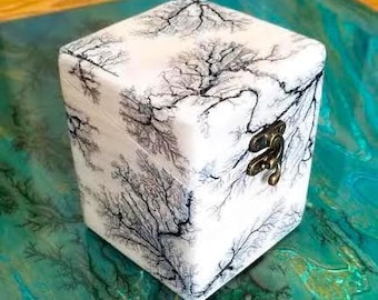 Commander Deck Box, Meerdere kleuropties, Gebeitst, Lichtenberg-brandwonden, EDH, gaming, mtg, magie de verzameling, fractal-brandwonden, houtgestookt