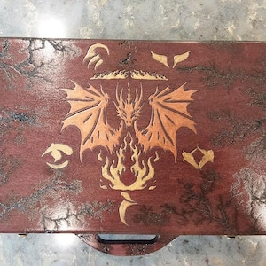 Tarkir-clans, drakenthema, Commander Multi-deckbox, EDH, MTG, Lichtenberg-brandwonden, Magic the Verzameling, Tarkir Dragonstorm, lasergravure