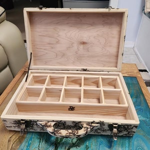 Commander Multi deck box, EDH, MTG, Lichtenberg burns, Stained wood, Briefcase, fractal burns, magic the gathering, wood burn, color options