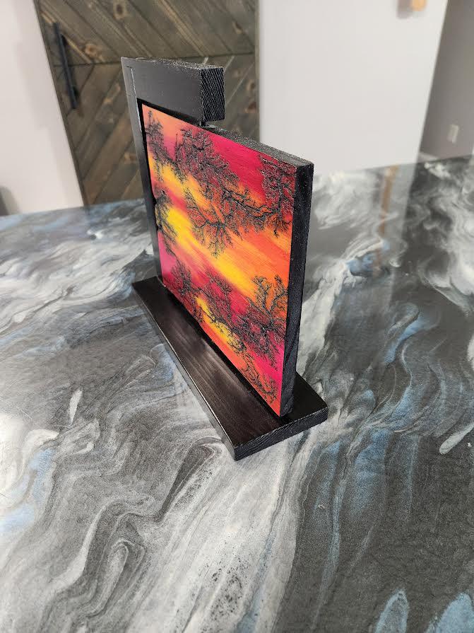 Day to Night, Coffee Table Art, Office Desk Art, Fractal Burning ...