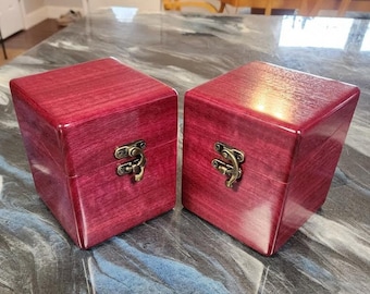 Purple Heart-hout, Commander deck boxes, EDH, handgemaakt, Exotisch hout, hardhout, tungolie-afwerking, 100 kaarten, dubbele sleeve, Klaar voor verzending
