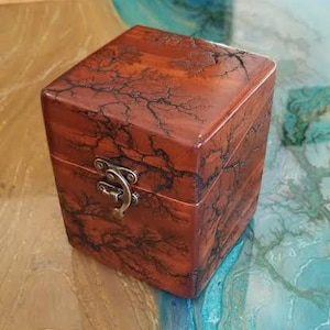 Commander Deck Box, Multiple color options, Stained, Lichtenberg burns, EDH, gaming, mtg, magic the gathering, fractal burns, wood burning