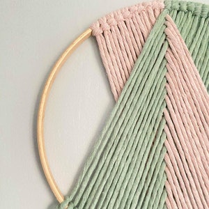 Blush and Sage Macramé Wall Hanging