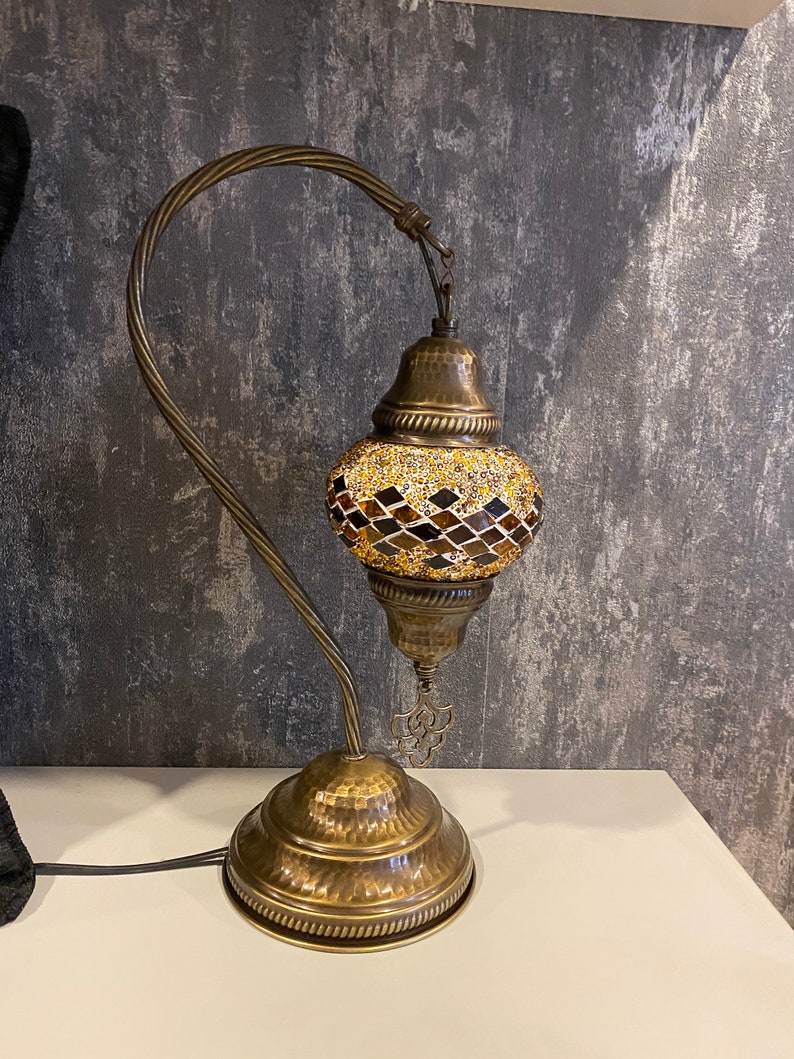 Swan Desk Lamp Traditional lamp Mossaic Table Lamp Swan Table Lamp Turkish Mosaic Lamp Handmade Lamp Moroccan Decor Lantern Lamp