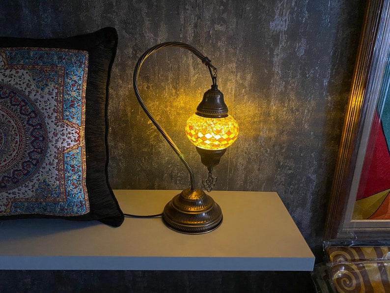 Swan Desk Lamp Traditional lamp Mossaic Table Lamp Swan Table Lamp Turkish Mosaic Lamp Handmade Lamp Moroccan Decor Lantern Lamp