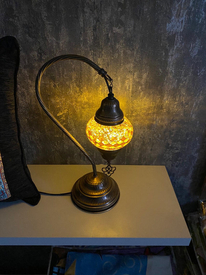Swan Desk Lamp Traditional lamp Mossaic Table Lamp Swan Table Lamp Turkish Mosaic Lamp Handmade Lamp Moroccan Decor Lantern Lamp