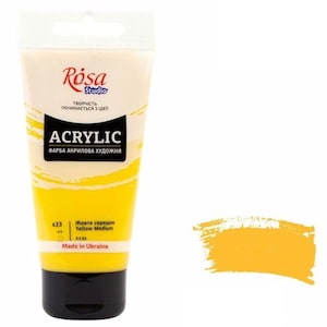 Medium Yellow Acrylic 75 ml - Set of 3 Paints / Choose Colors / Free Gift & Shipping