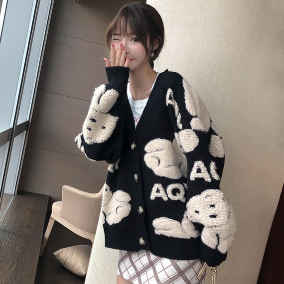 long teddy bear cardigan