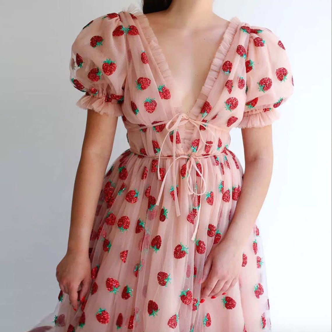 Strawberry Sequin Dress/ Birthday Party Dress /Tulle Etsy