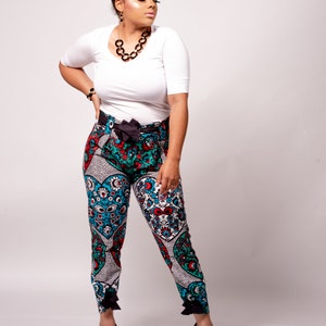 Bow Knot Slim Pencil Ankara Pants