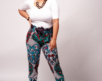 Bow Knot Slim Pencil Ankara Pants