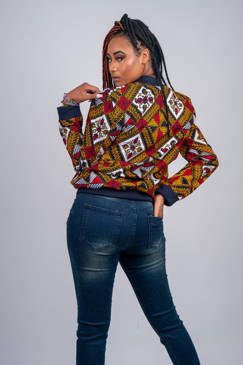Mazes Ankara Bomber Jacket Unisex