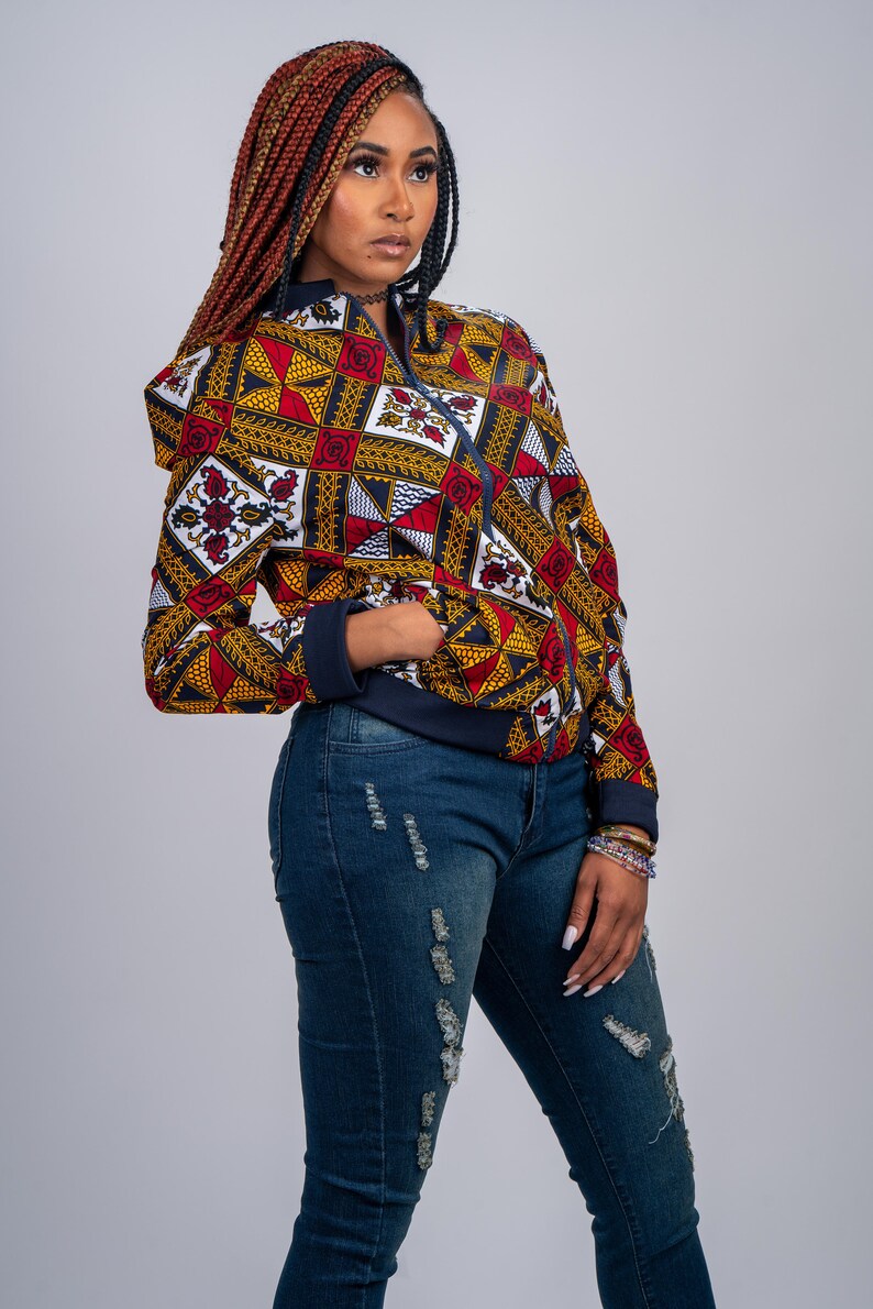 Mazes Ankara Bomber Jacket Unisex