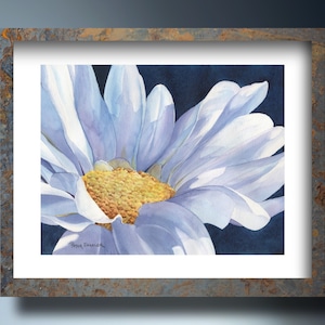 Impression aquarelle et carte de voeux, marguerite, fleur, imprimé floral, 16 x 20, 11 x 14, 8 x 10, Art mural, Art imprimable, Fine Art, Peter Sheeler