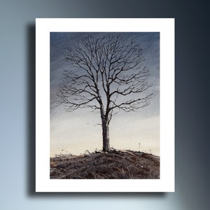 Impression aquarelle arbre automne et carte de voeux, carte d'art, nature, paysage, érable, coucher de soleil, imprimable, téléchargement immédiat, Peter Sheeler